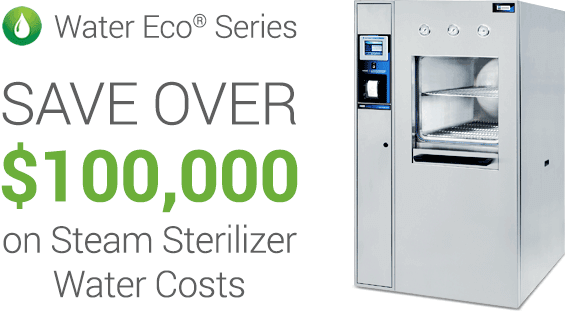 WaterEco®系列–节省超过100000美元的蒸汽灭菌器用水成本